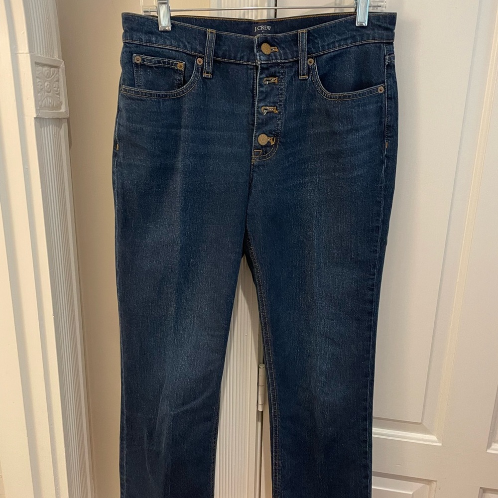 J Crew Factory Mid Rise Crop Flare with Button Fly - EUC